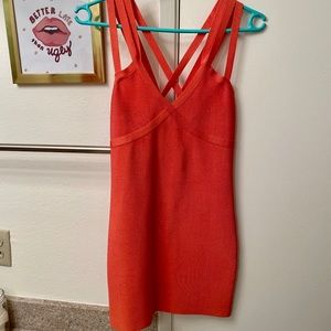 Coral/Pink Bodycon Stappy Dress